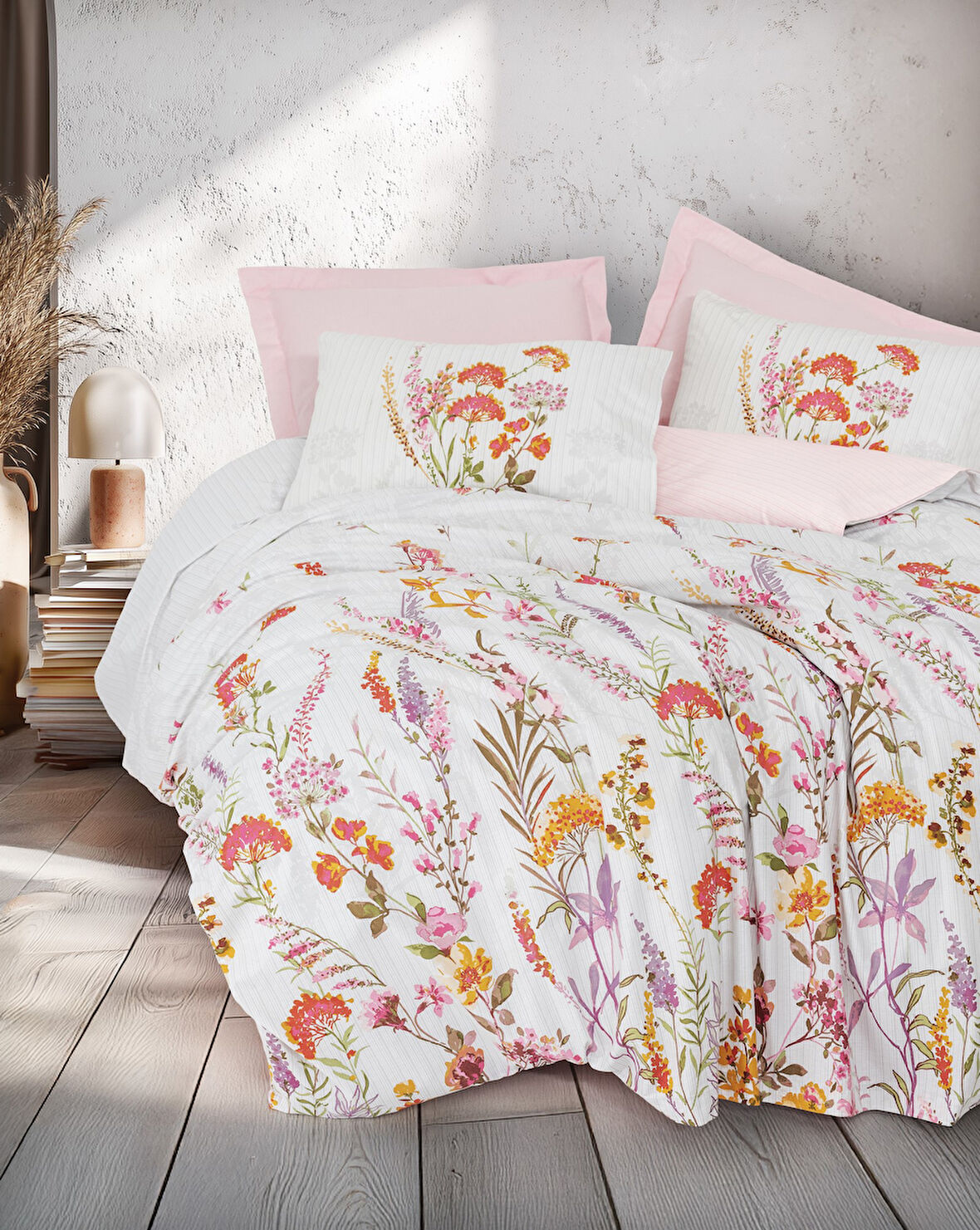 Cotton Box Tek Kişilik Nevresim Takımı Lilura Pembe
