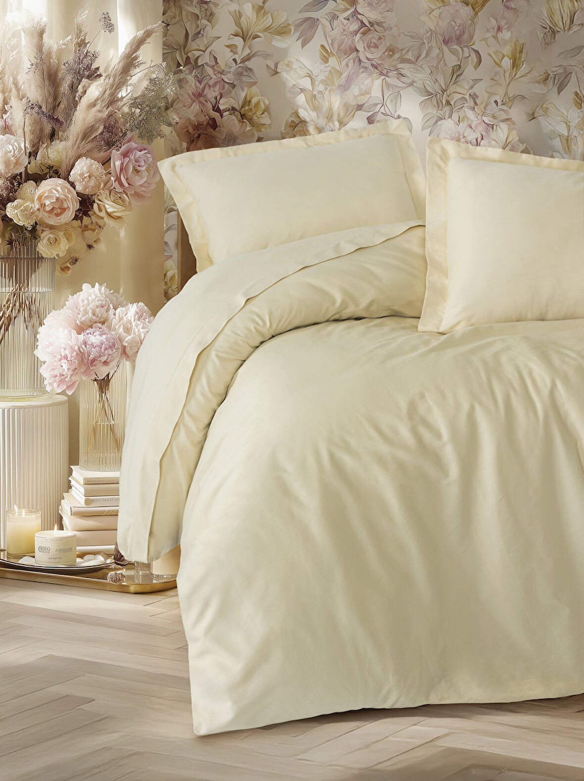Cotton Box Elegant Saten Tek Kişilik Nevresim Takımı Bej