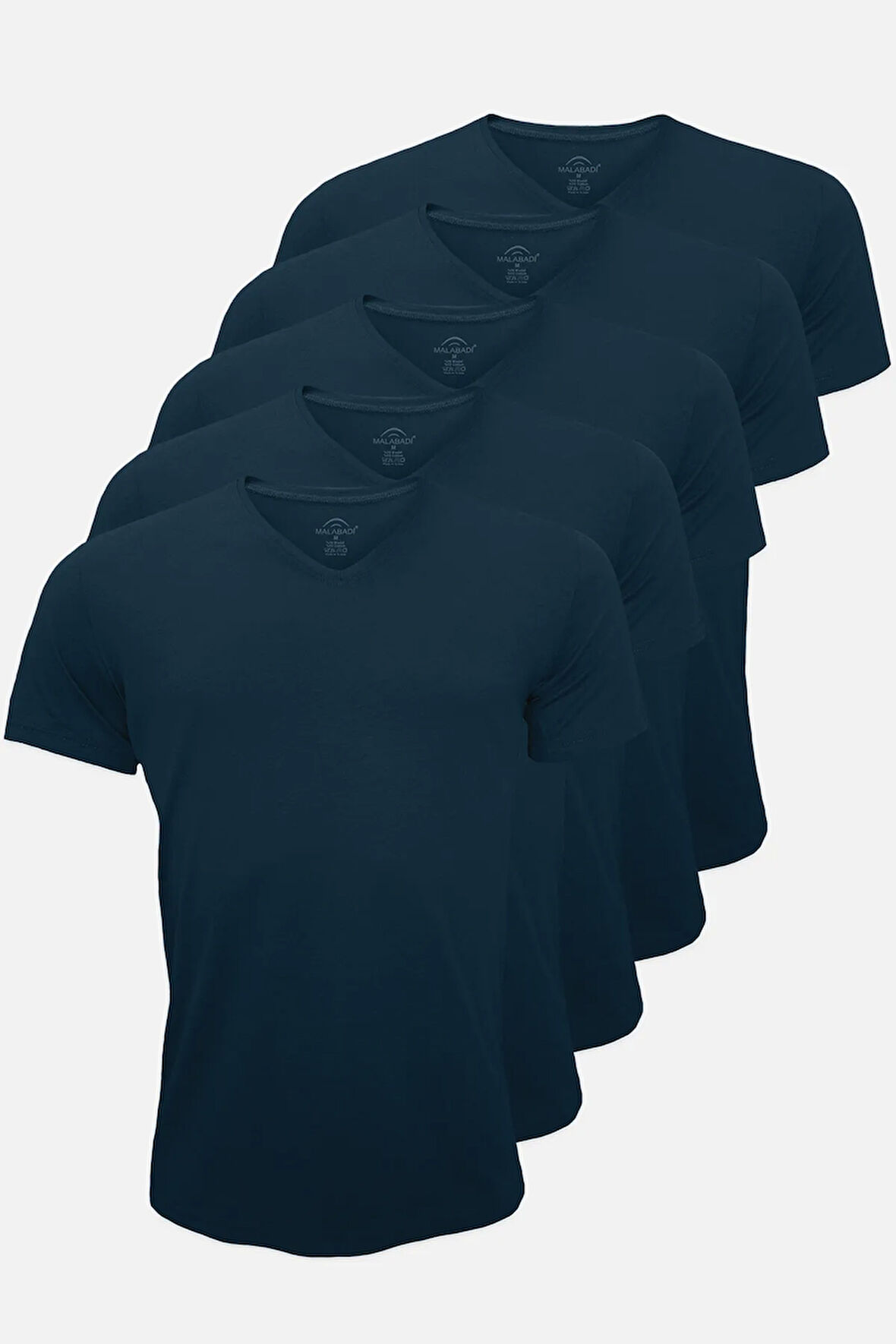 Erkek Karışık Renk 5 li V Yaka Modal İnce Yaz Serinliği Tişört 5M085