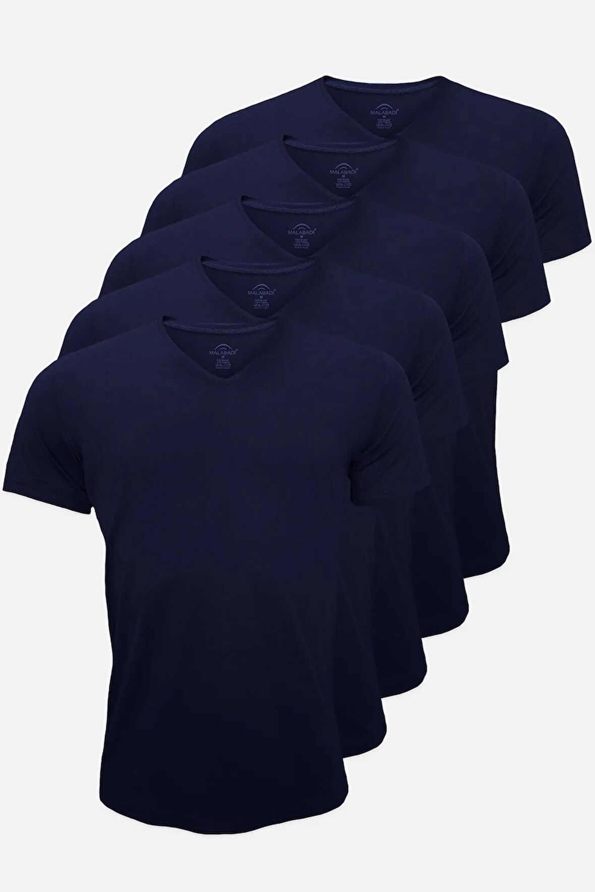 Erkek Karışık Renk 5 li V Yaka Modal İnce Yaz Serinliği Tişört 5M085