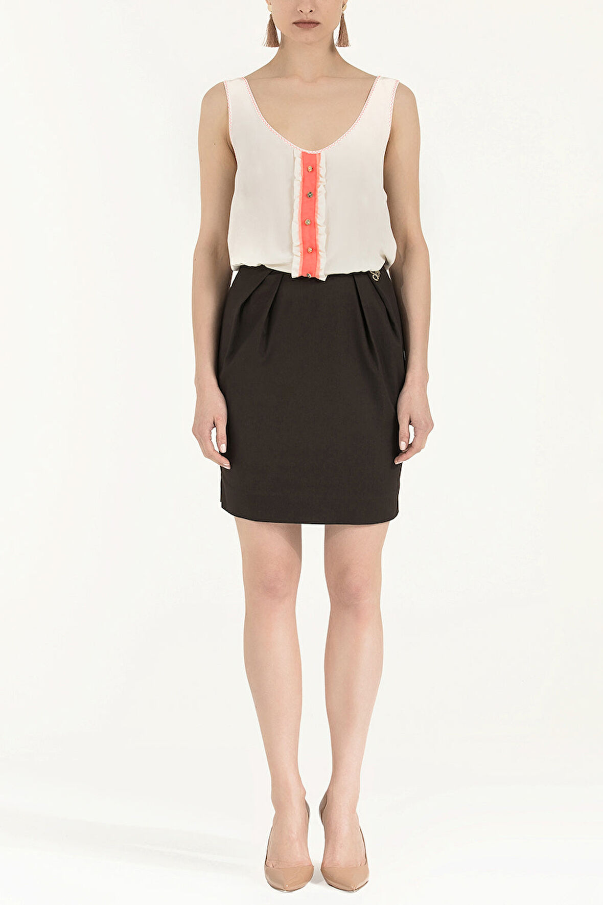 Kahve İpek mini elbise 90661 | 46