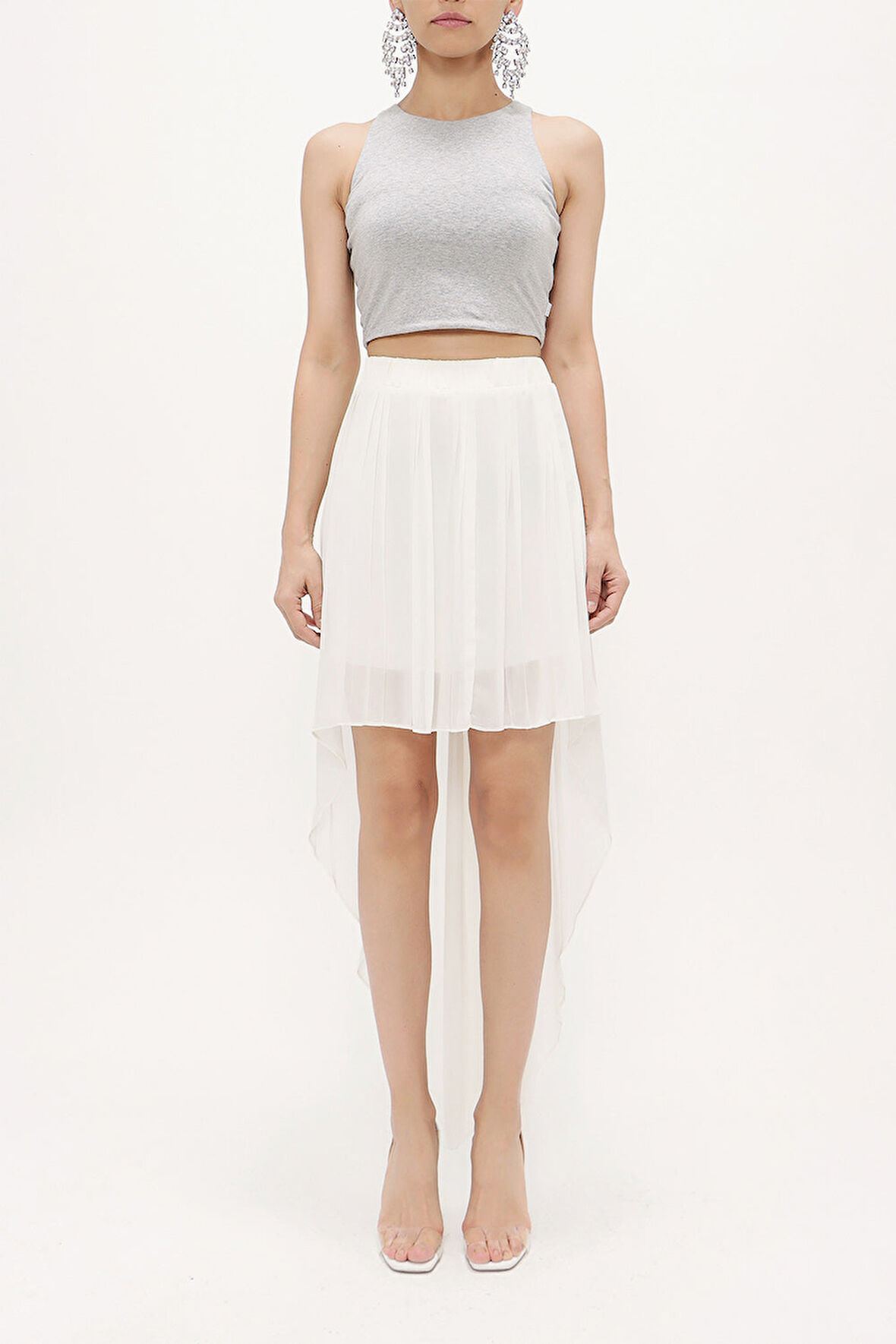 Ekru Şifon etek 80553 | 42