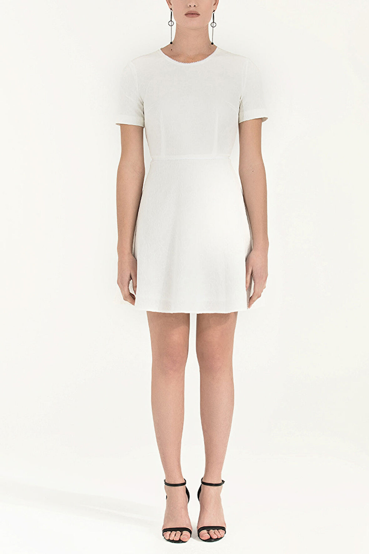 Beyaz Volanlı mini elbise 91200 | 44