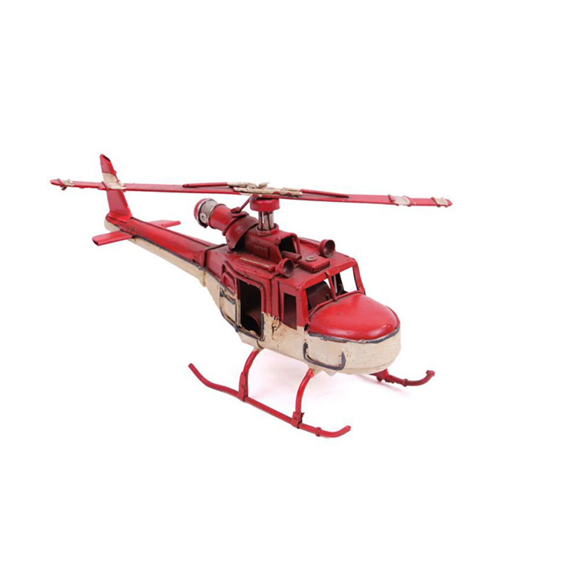 T.Concept Dekoratif Dayanıklı Metal Helikopter Kırmızı Renk 1510A-8042