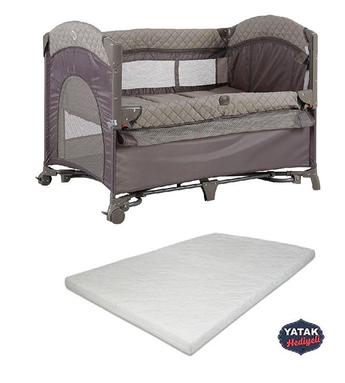 Prego Miami Basic Anne Yanı Oyun Parkı Park Yatak 70x110 Bej +Yatak 8041