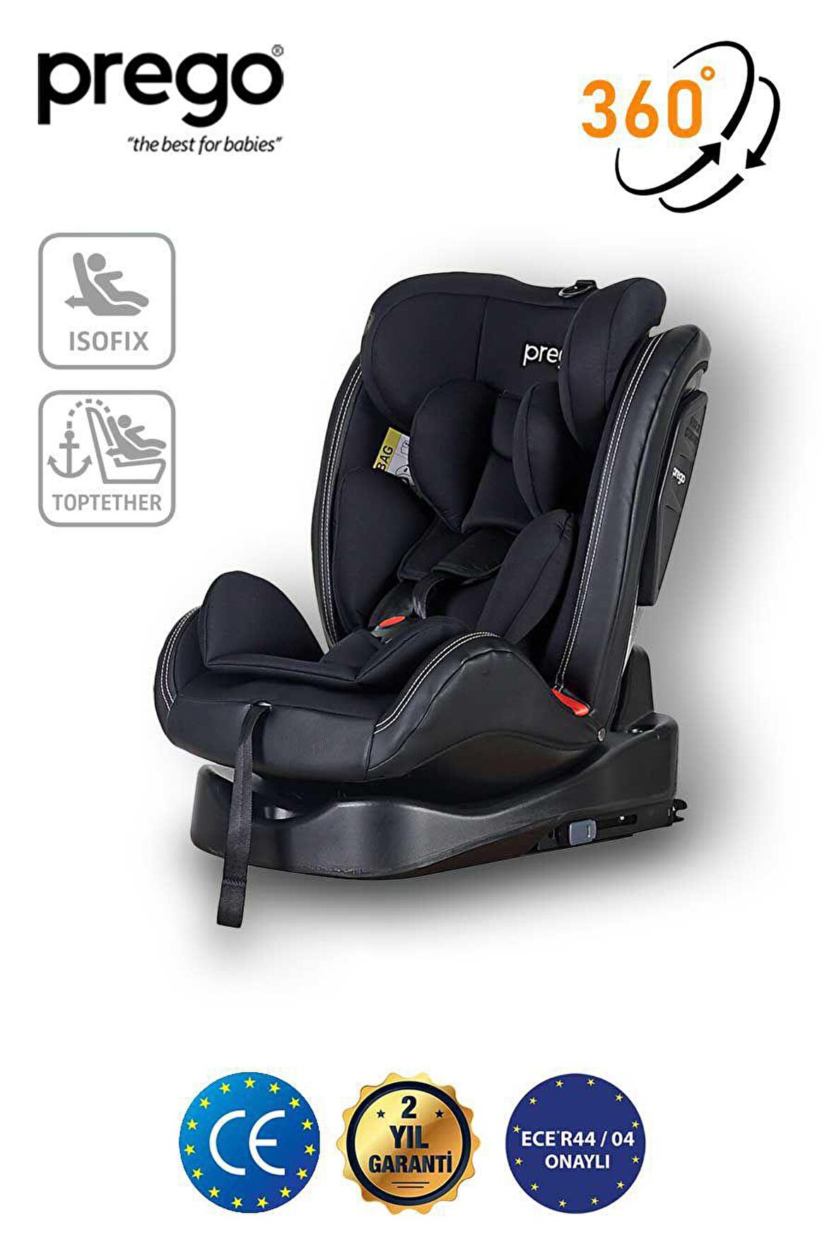 Prego Profix 0-36 kg 360 Derece Dönen Emniyet Kemeri + Isofix Oto Koltuğu