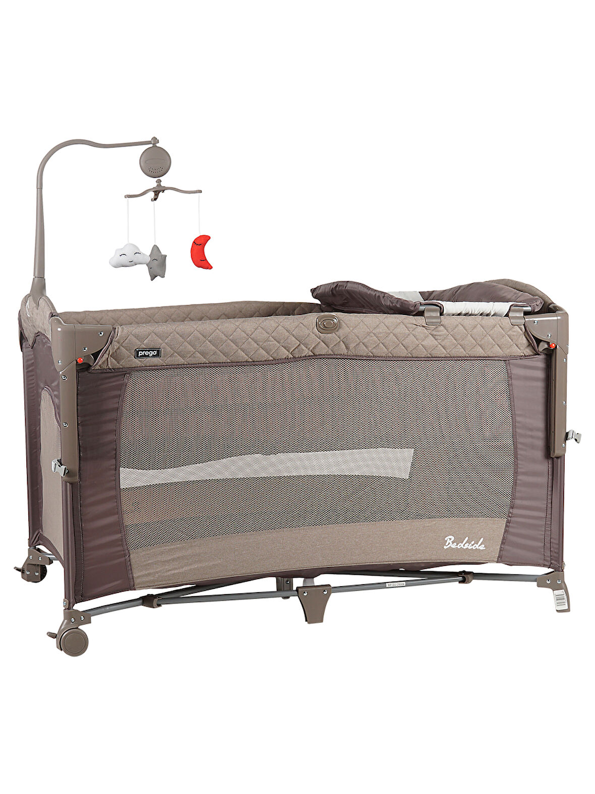 Prego Bedside Anne Yanı Oyun Parkı 70x120 cm Gri
