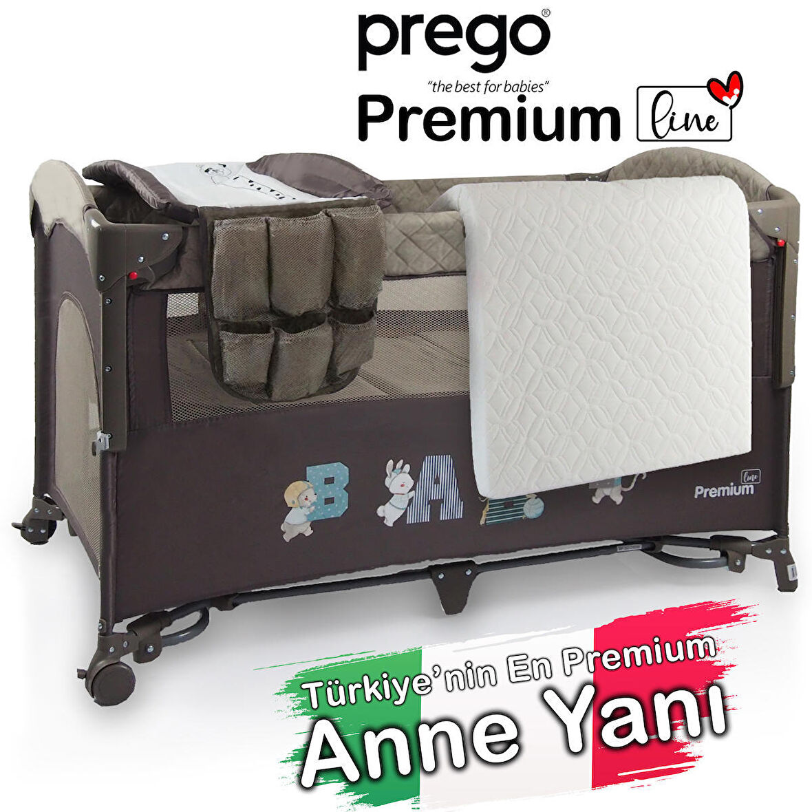 Premium Line Alt Açma Üniteli Anne Yanı Oyun Parkı + Yatak Hediyeli