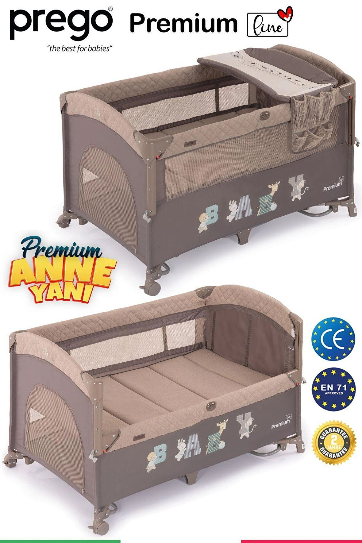 Prego Premium Anne Yanı Oyun Parkı 70*120 Cm 8049