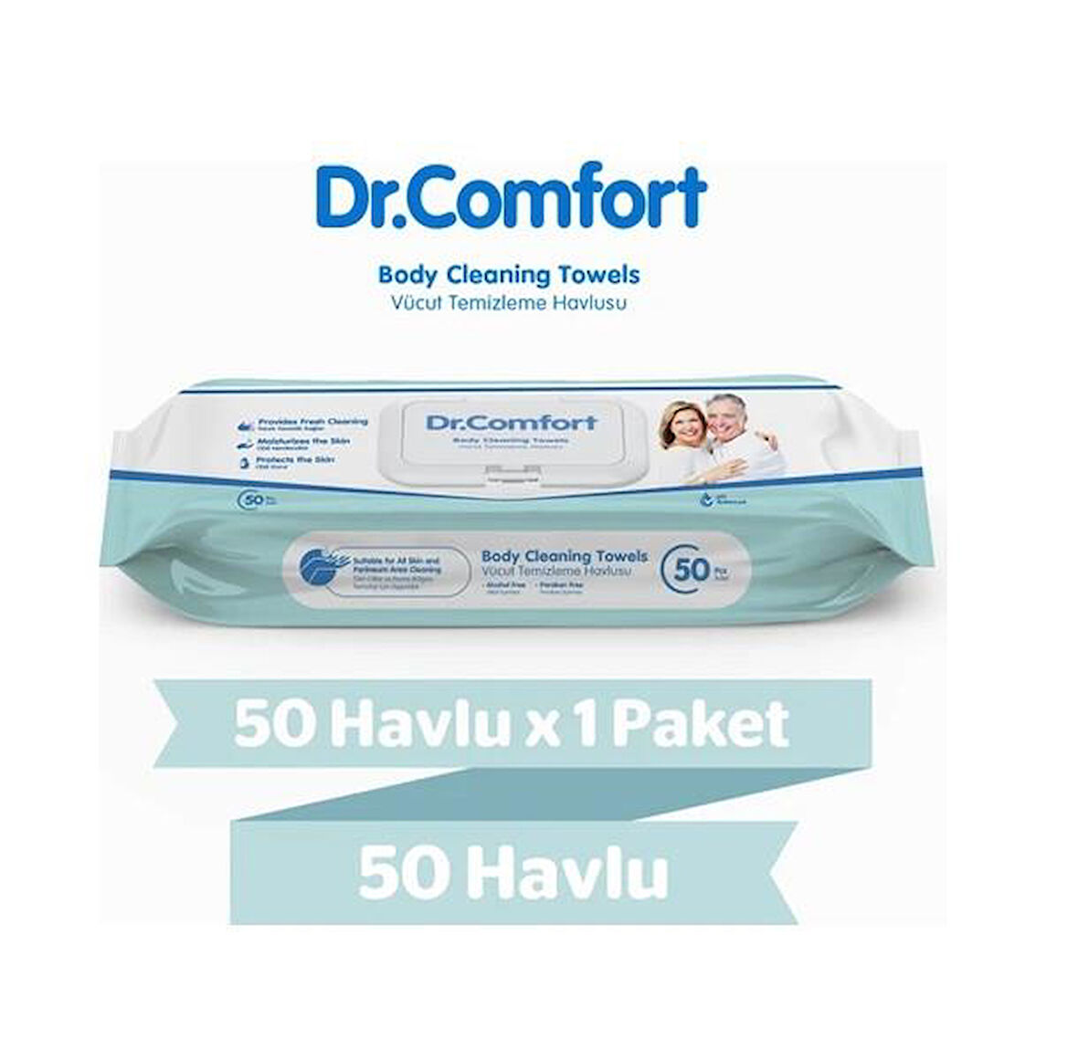 DR COMFORT PERİNE VE VÜCUT TEMİZLEME HAVLUSU 50 Lİ