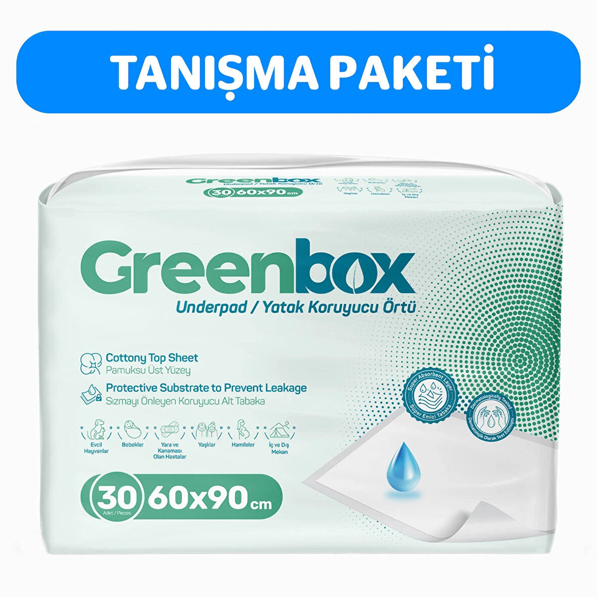 Greenbox 60x90 Yatak Koruyucu Örtü 30'lu 1 Paket 30 Adet