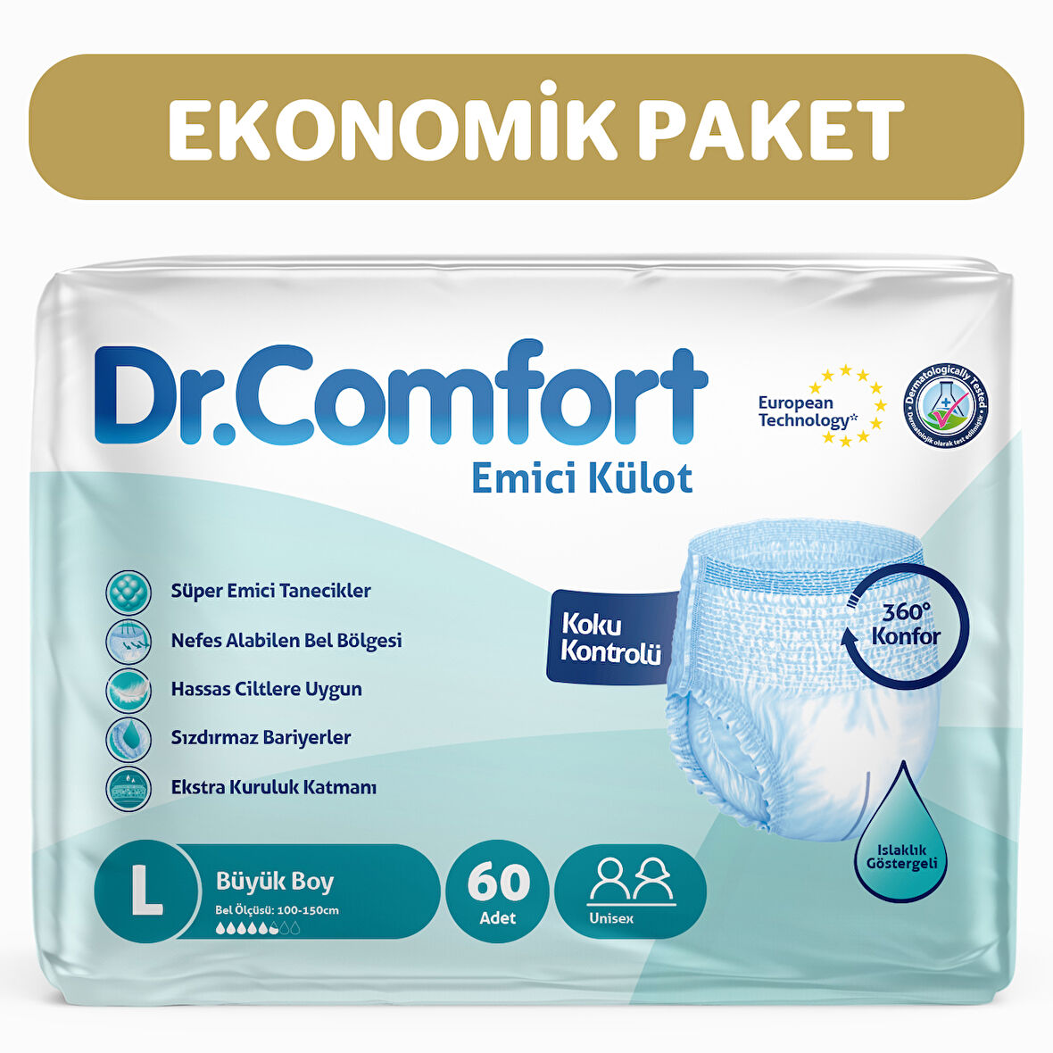 Dr.Comfort Yetişkin Emici Külot L 2 x 30'Lu 60 Adet