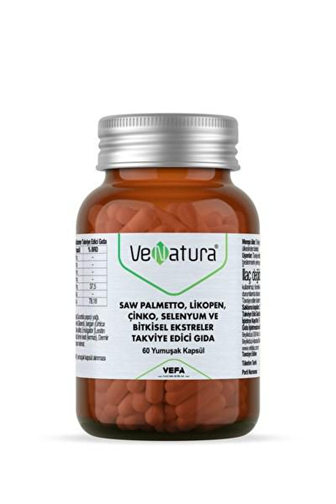 VeNatura Saw Palmetto, Likopen, Çinko, Selenyum 60 Yumuşak Kapsül