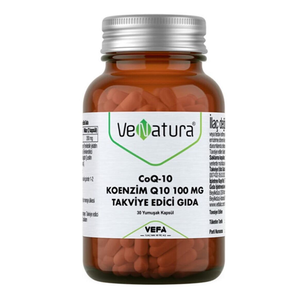 Venatura Coq-10 Koenzim Q10 100 Mg Takviye Edici Gida 30 Kapsül