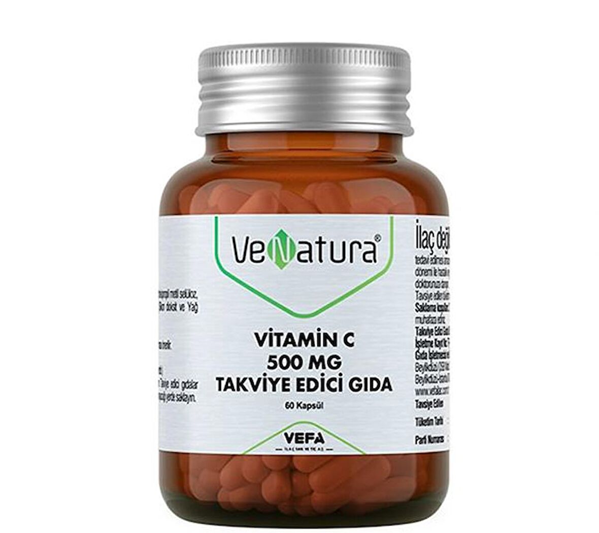 Venatura Vitamin C 500 Mg Takviye Edici Gıda 60 Kapsül