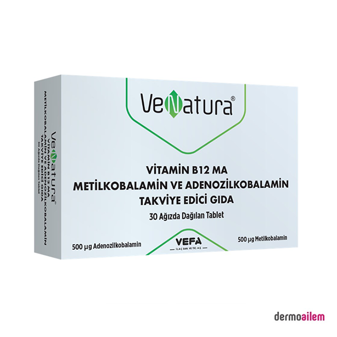 Venatura Vitamin B12 Ma 30 Tablet (metilkobalamin&adenozilkobalamin)