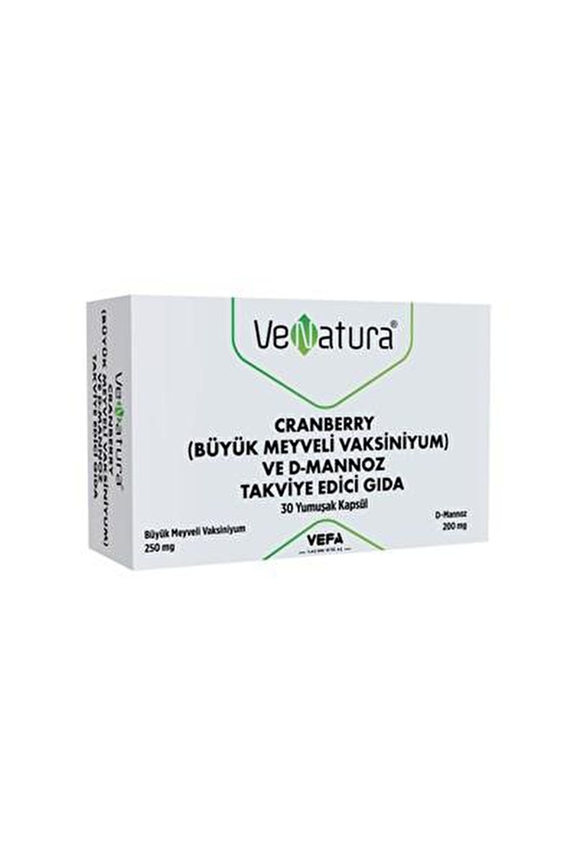 Venatura Cranberry Ve D-Mannoz Takviye Edici Gıda 30 Yumuşak Kapsül