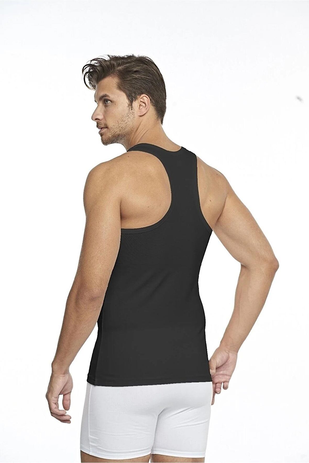 ERKEK PAMUKLU SÜPREM PENYE SLİM FİT ARKASI ÇAPRAZ SPORCU LİKRALI ATLET -1050