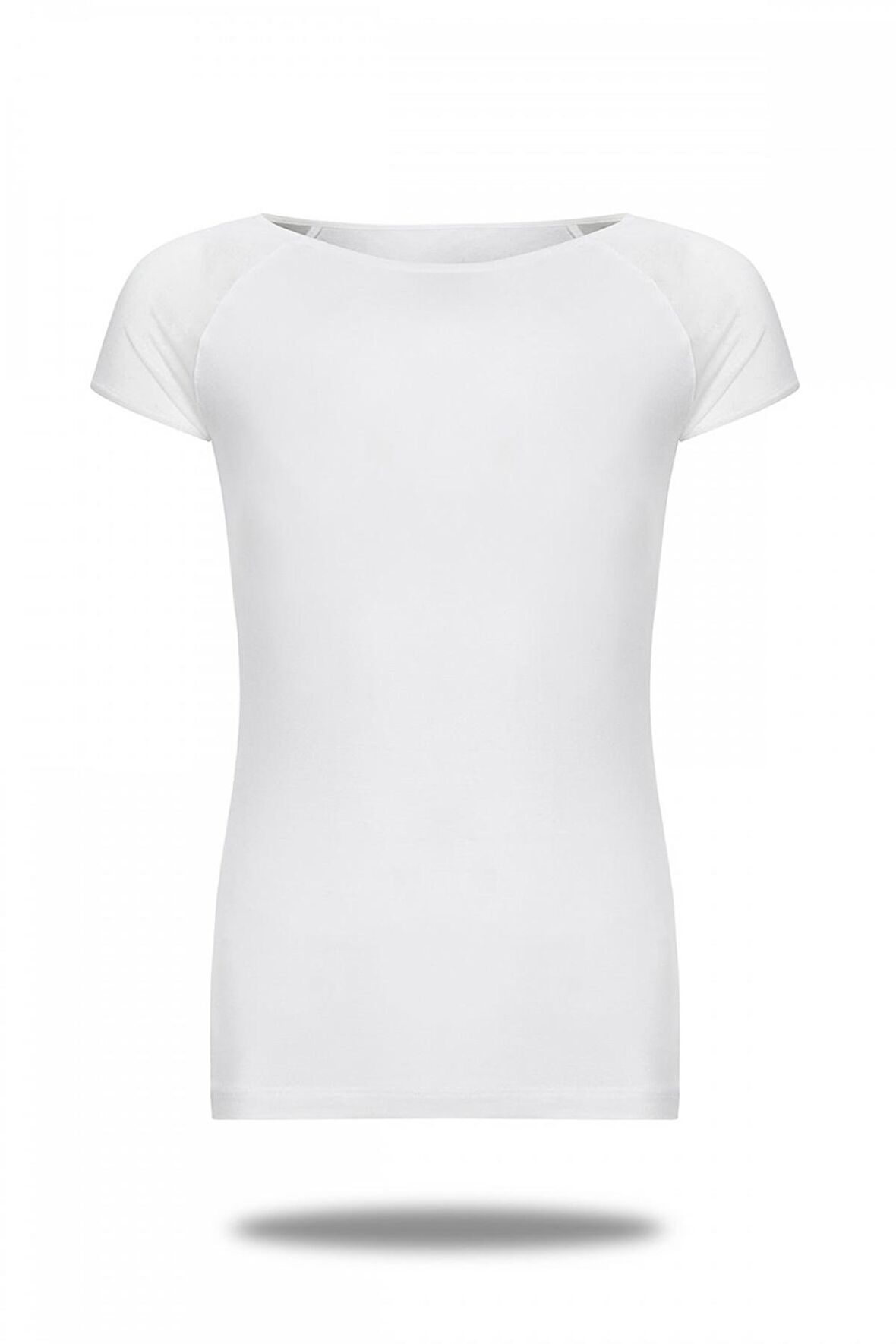 Kadın Modal Tüllü Üst Kısa Kollu Tişört - 2218