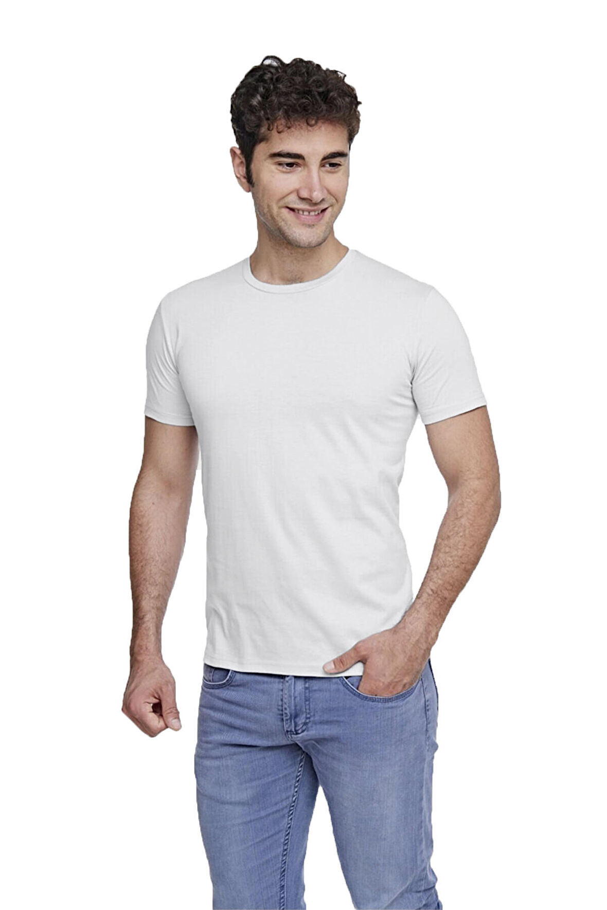 ERKEK PAMUKLU SIFIR YAKA COMFORT FİT KISA KOLLU RENKLİ TİŞÖRT - 421