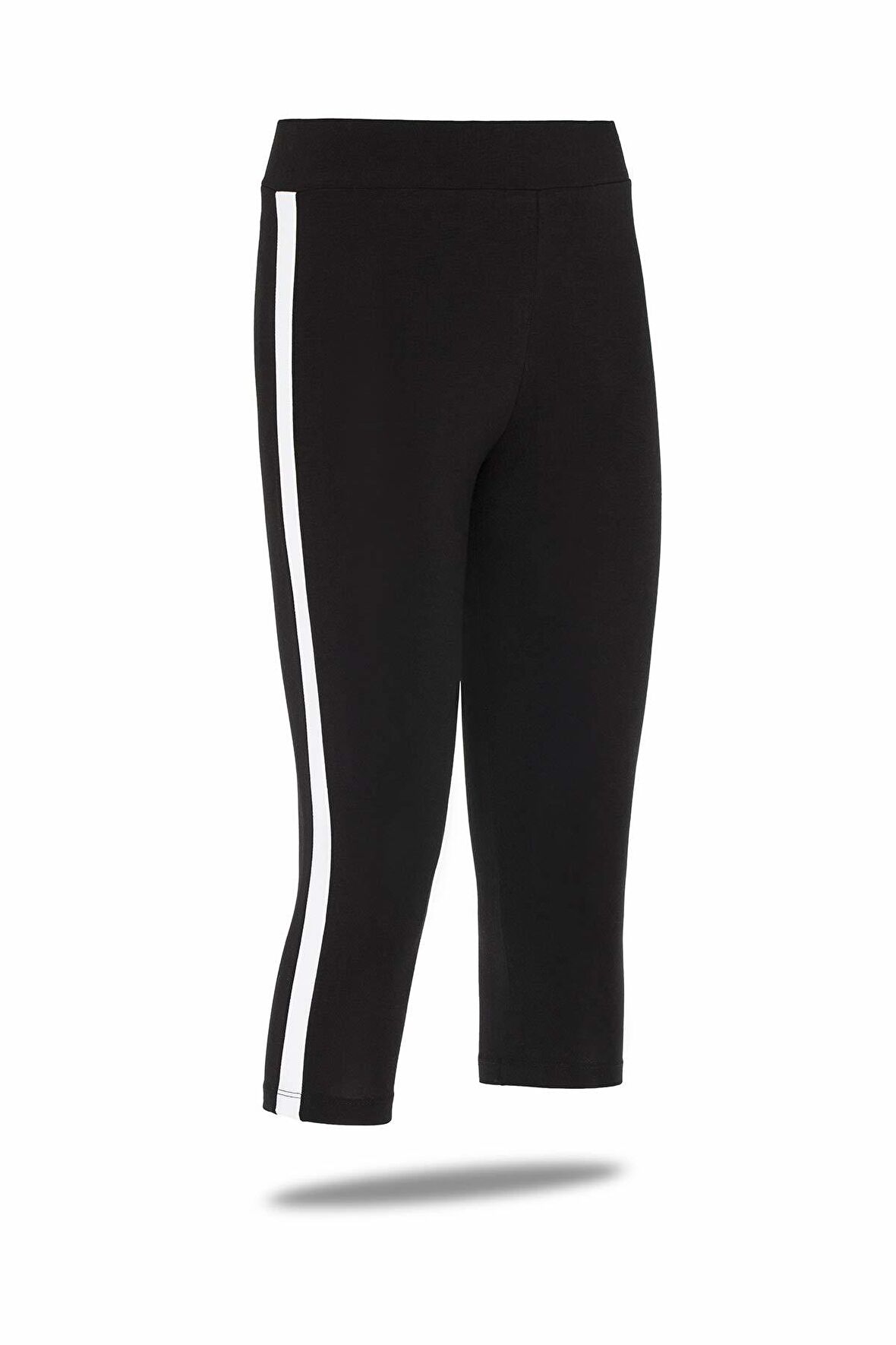 Kadın Pamuklu Dizaltı Boy Yani Çi̇zgi̇li̇ Sporcu Li̇kralı Tayt - 4901- 4076