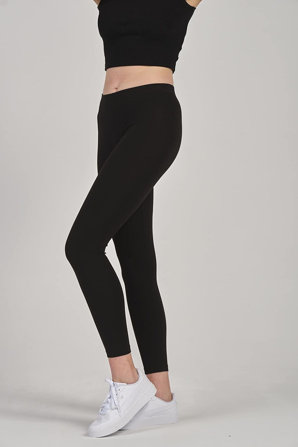 Kadın Pamuklu Bilek Boy Klasik Likralı Tayt - 4005 - 4054