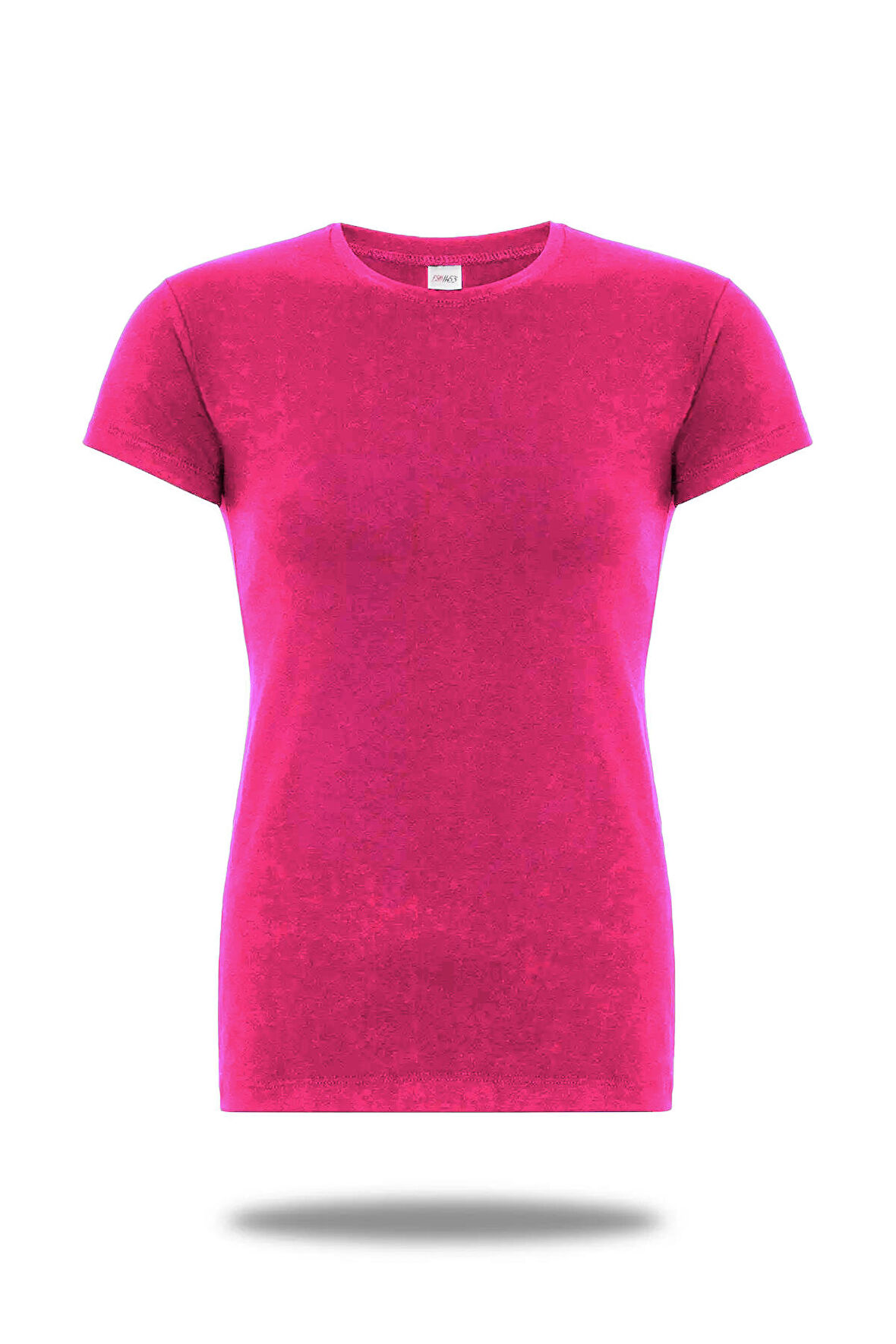 kadın Pamuklu Sıfır Yaka Kısa Kollu Üst Li̇kralı Renkli̇ T-shi̇rt Yeni Pembe - 2291