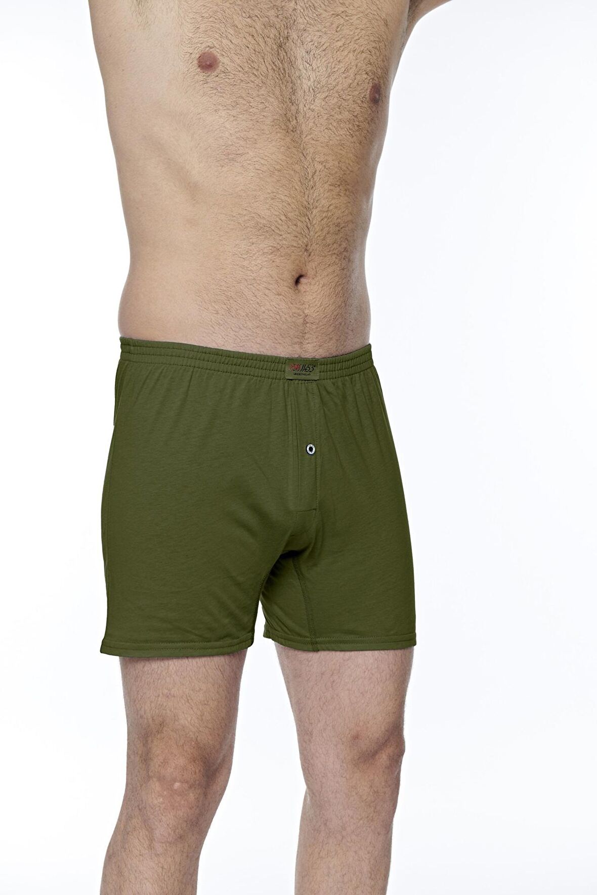 Erkek Pamuklu Klasi̇k Paçali Renkli̇ Boxer Olive Branch - 620