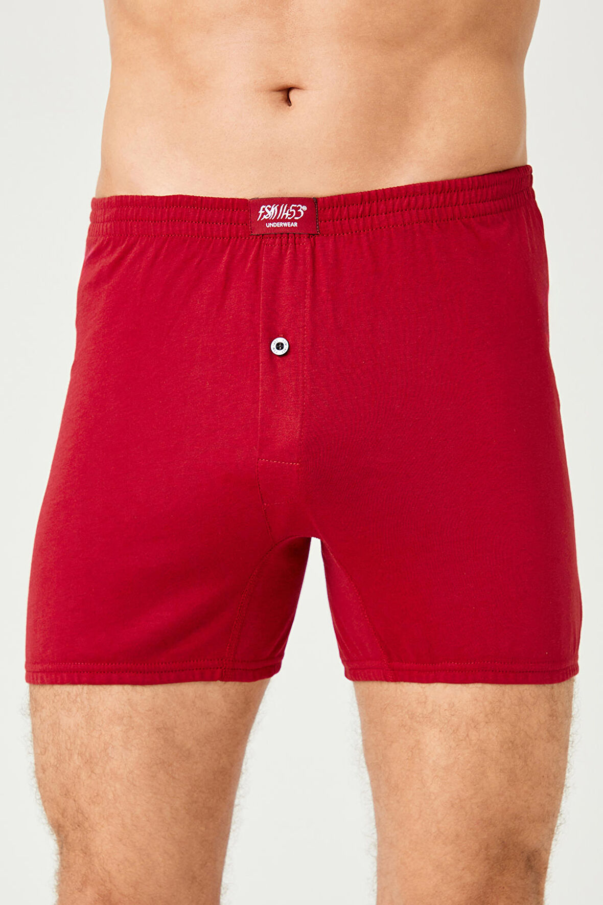 Erkek Pamuklu Klasi̇k Paçali Renkli̇ Boxer Falu Red - 620