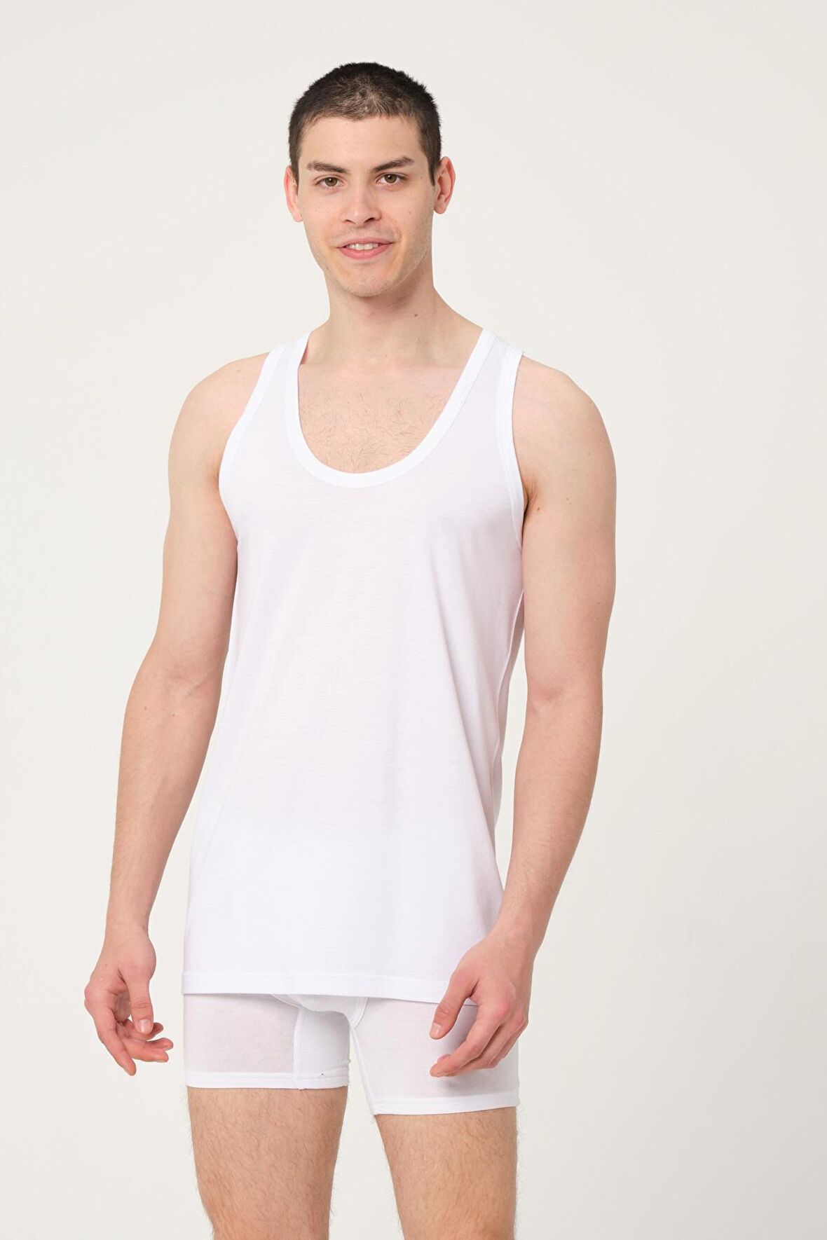 Erkek Bambu Pamuklu Süprem Penye Comfort Fi̇t Beyaz Atlet – 430