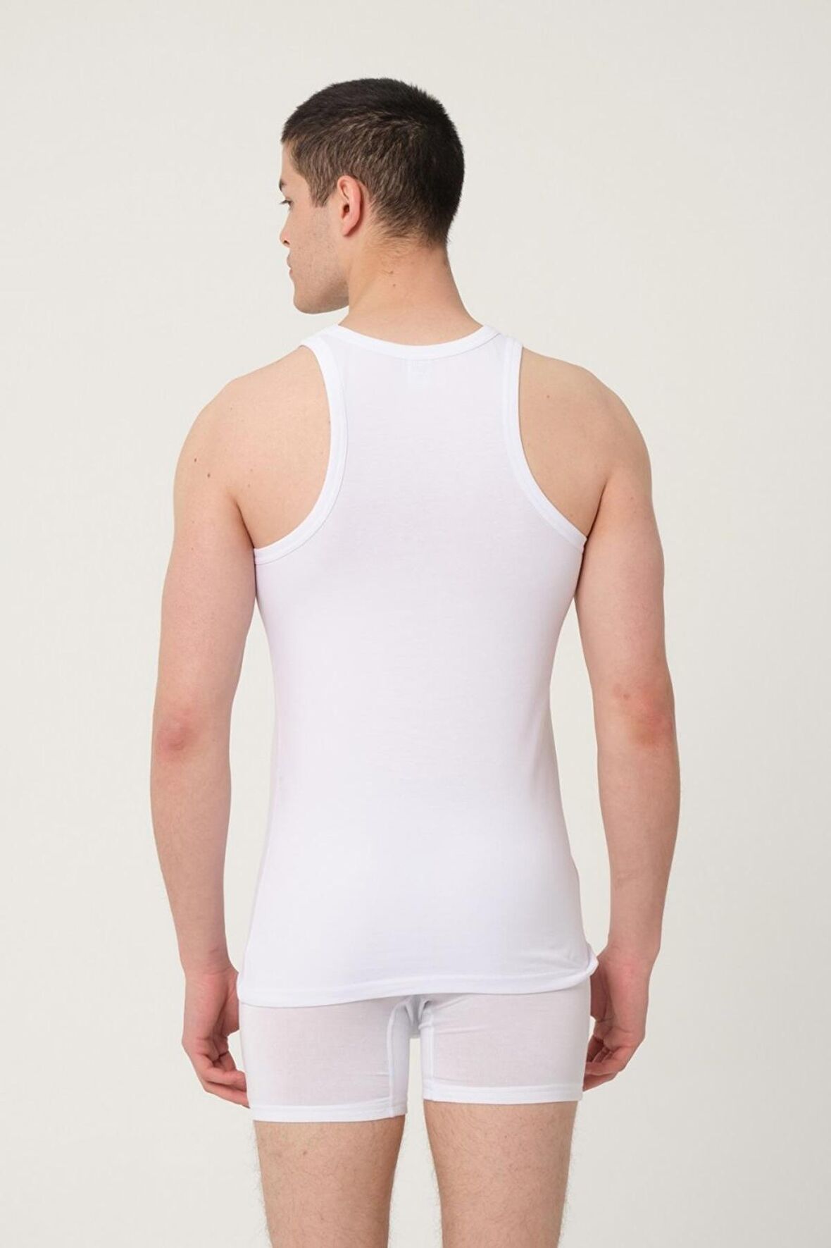 ERKEK PAMUKLU SÜPREM PENYE SLİM FİT  HALTER YAKA SPORCU LİKRALI ATLET 6'LI -1004