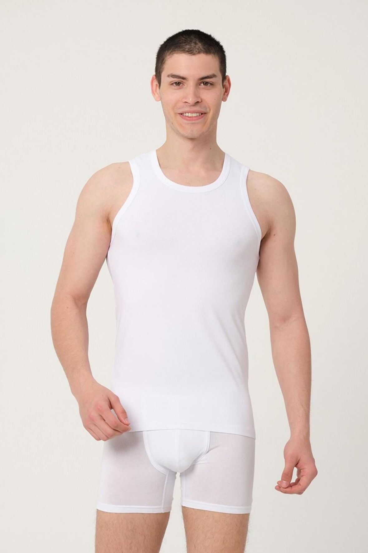 ERKEK PAMUKLU SÜPREM PENYE SLİM FİT HALTER YAKA LİKRALI ATLET 6'LI -1019