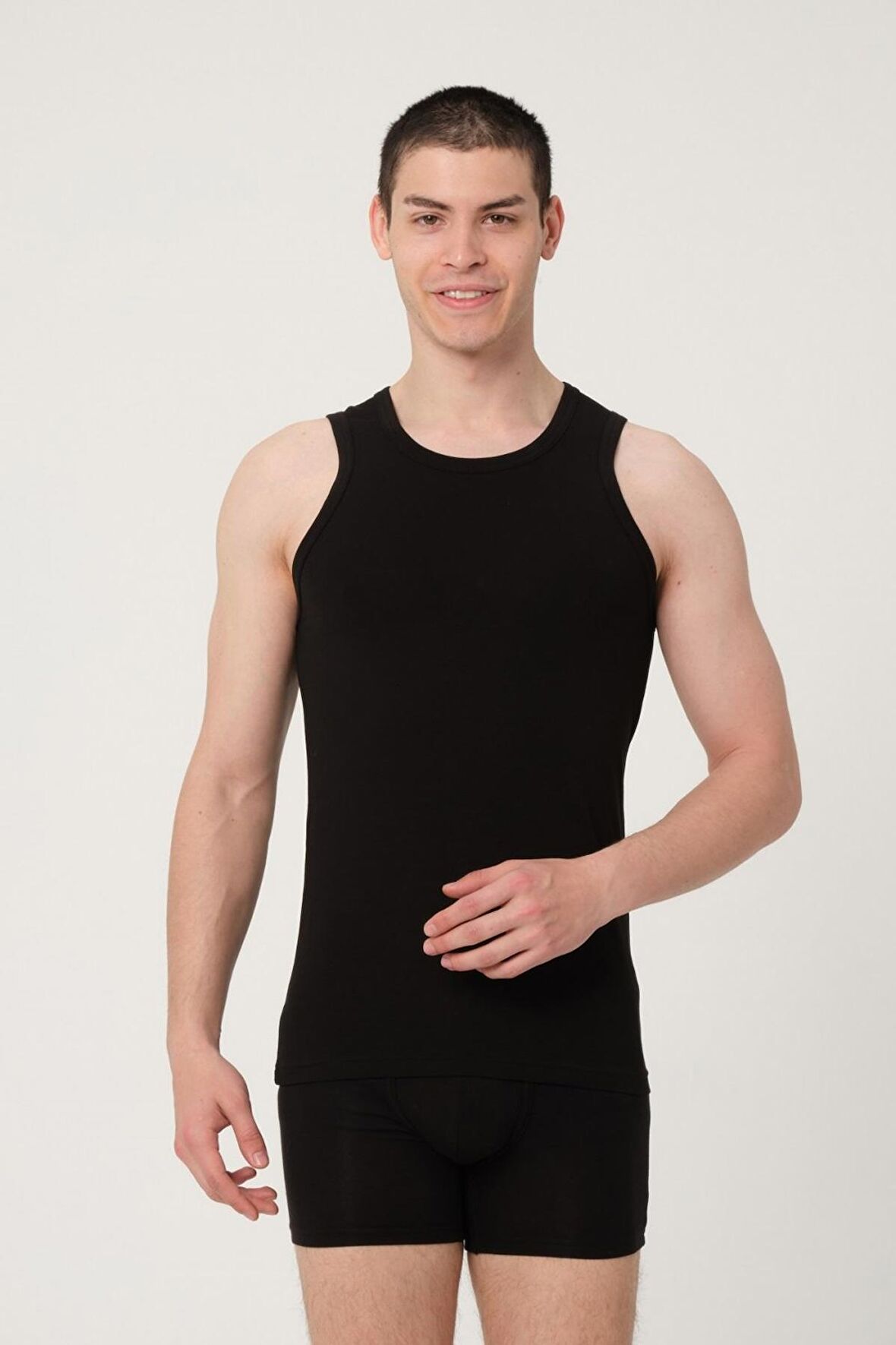 ERKEK PAMUKLU SÜPREM PENYE SLİM FİT HALTER YAKA LİKRALI ATLET 2'Lİ -1019