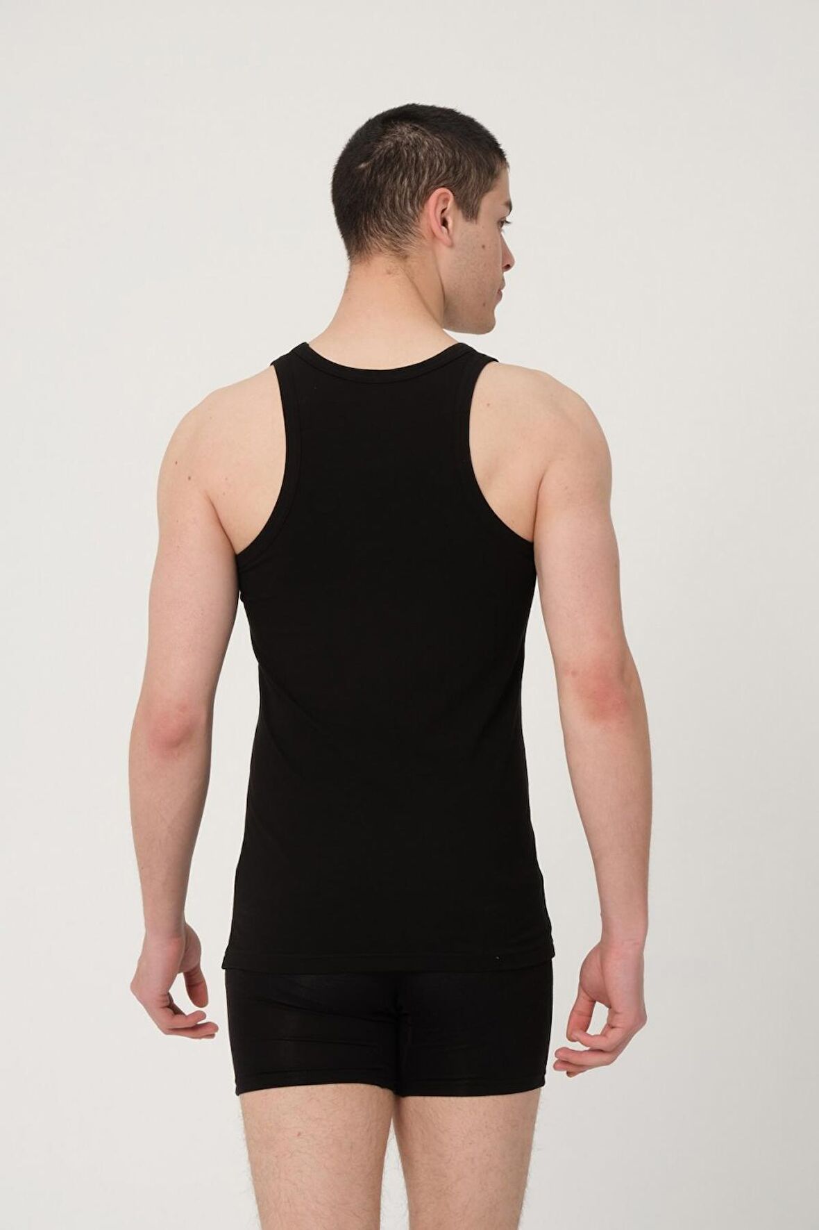 ERKEK PAMUKLU SÜPREM PENYE SLİM FİT  HALTER YAKA SPORCU LİKRALI ATLET -1003