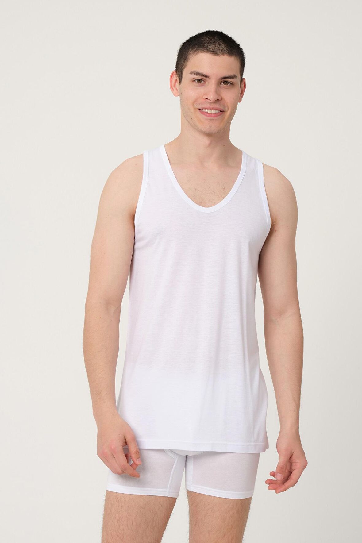 ERKEK PAMUKLU MODAL SÜPREM PENYE COMFORT FİT İNCE BEYAZ ATLET -461