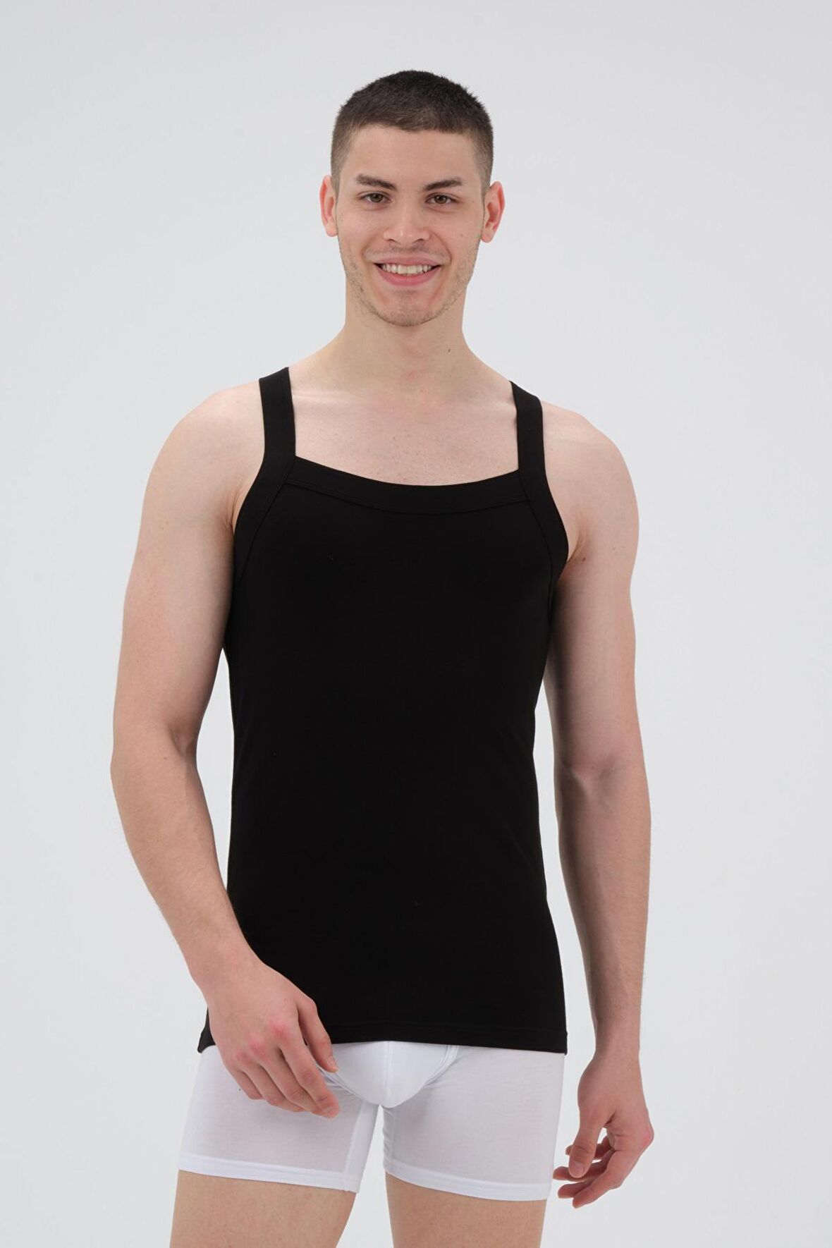 ERKEK PAMUKLU SÜPREM PENYE SLİM FİT SPORCU LİKRALI ATLET 6'LI -1007
