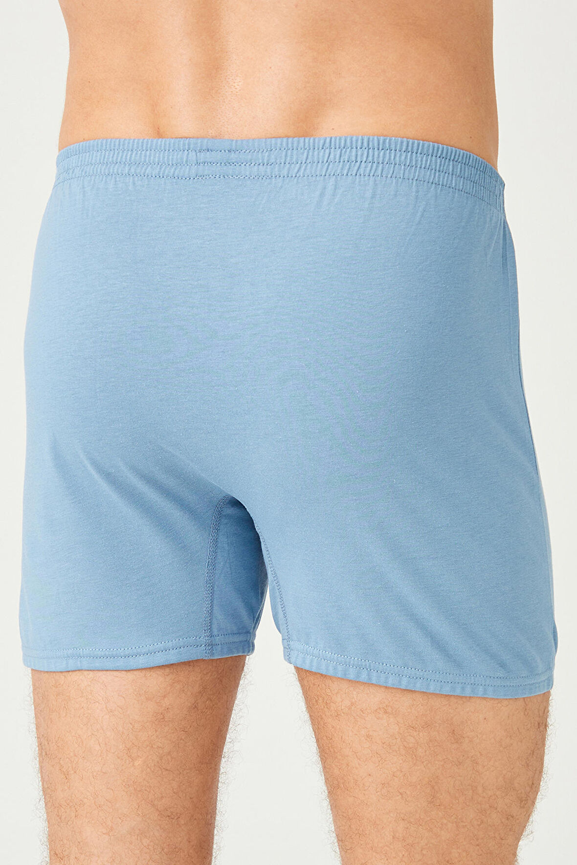 Erkek Pamuklu Klasi̇k Paçali Renkli̇ Boxer Göl Mavi 6'LI - 620