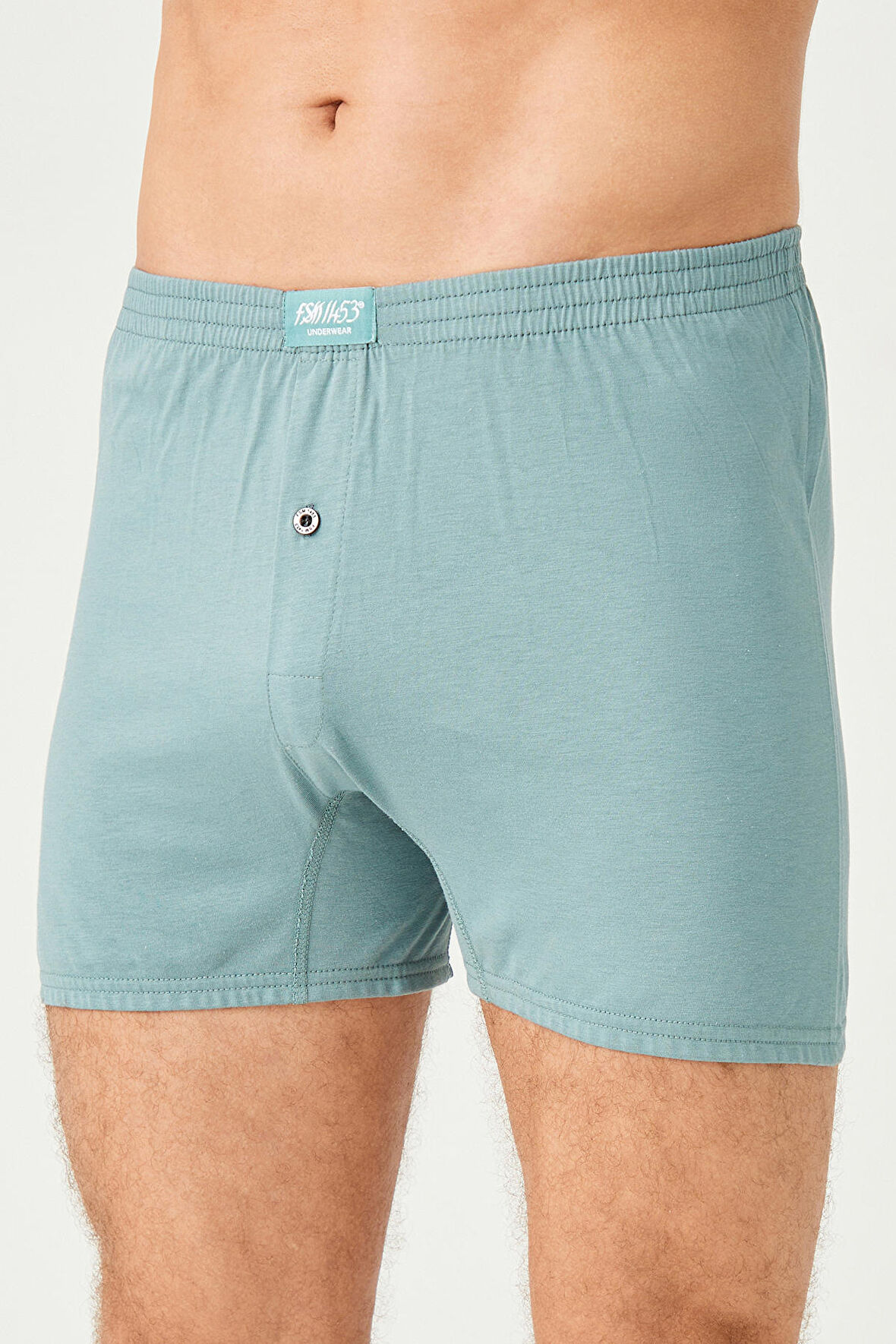 Erkek Pamuklu Klasi̇k Paçali Renkli̇ Boxer Grant Yeşili - 620