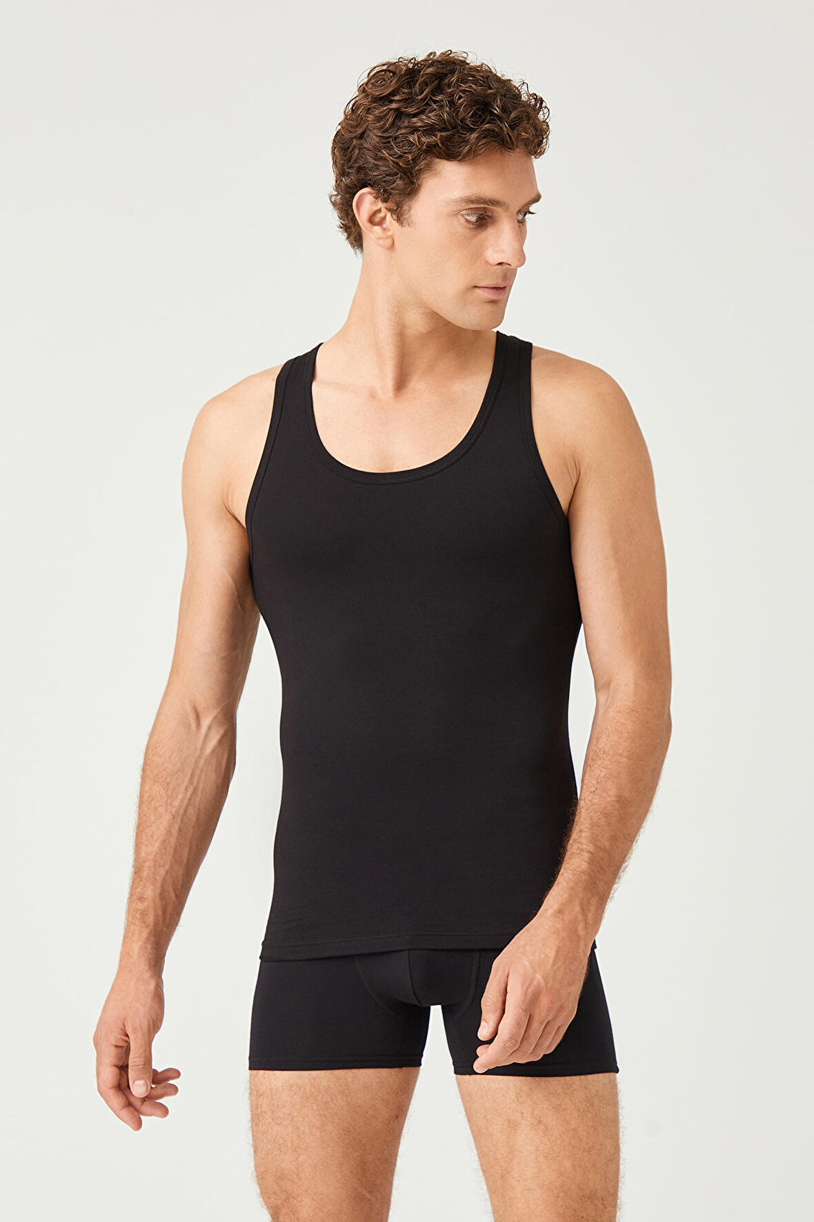 Erkek Pamuklu Süper İnce Likralı Atlet 2'Lİ -1001