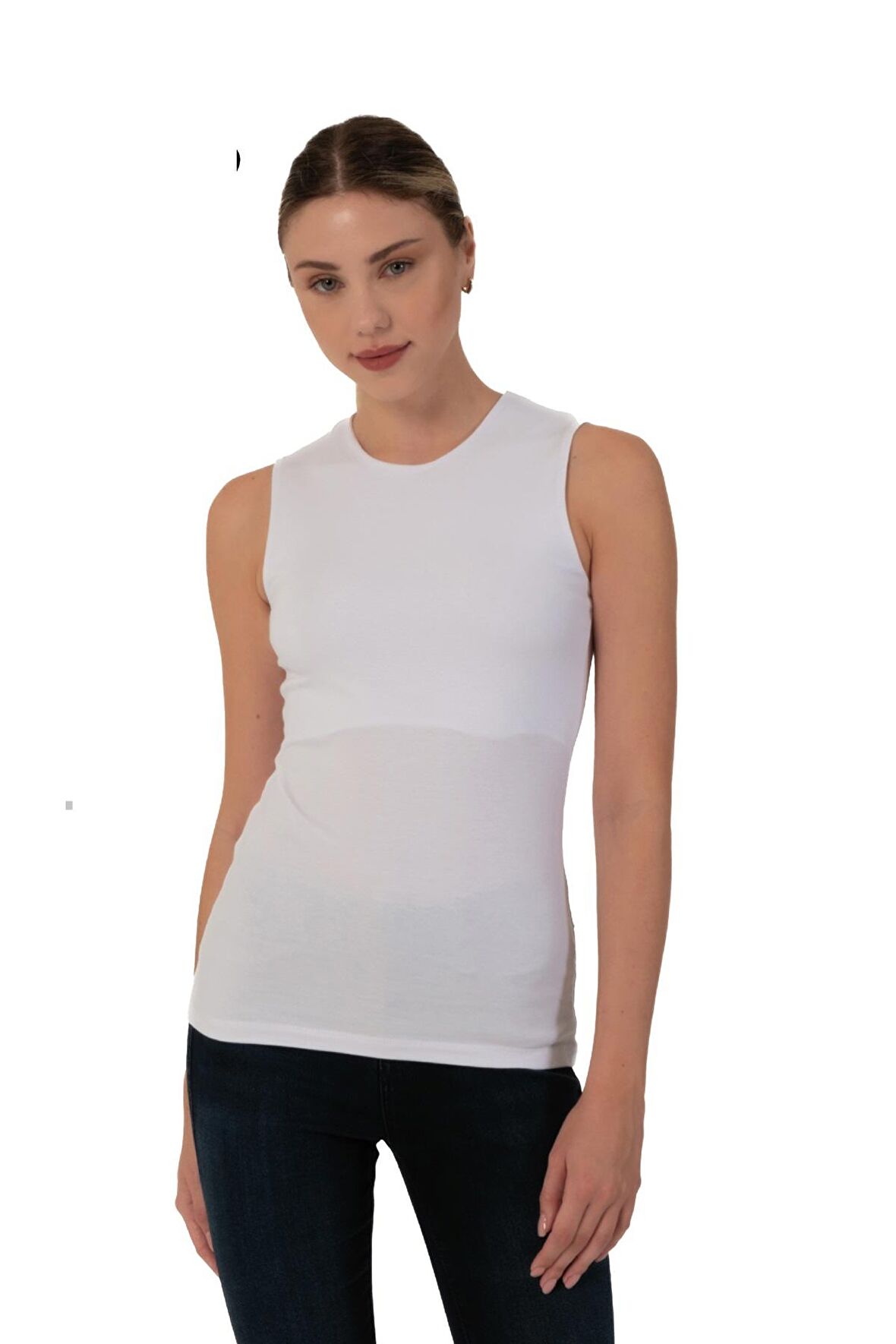 Kadın Pamuklu Günlük Çift Katlı Kolsuz Likralı Üst 6'Lı - 2374