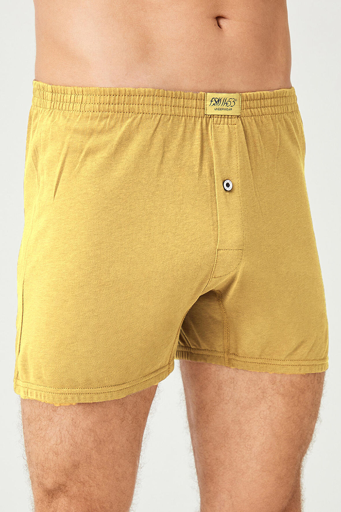 Erkek Pamuklu Klasi̇k Paçali Renkli̇ Boxer Antik Sarı 2'Lİ - 620