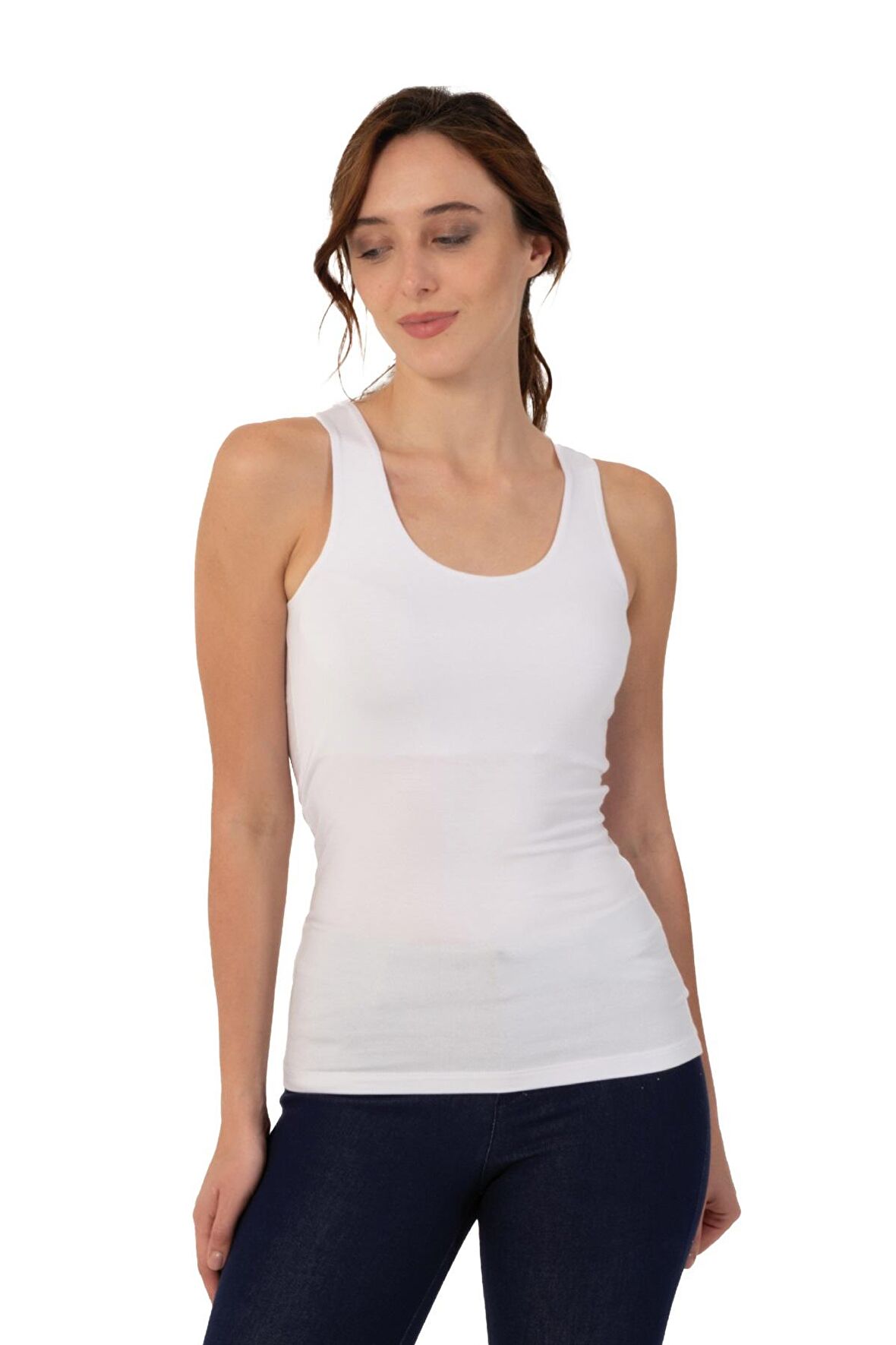 Kadın Modal Günlük Çift Katlı Askılı Üst – 2353