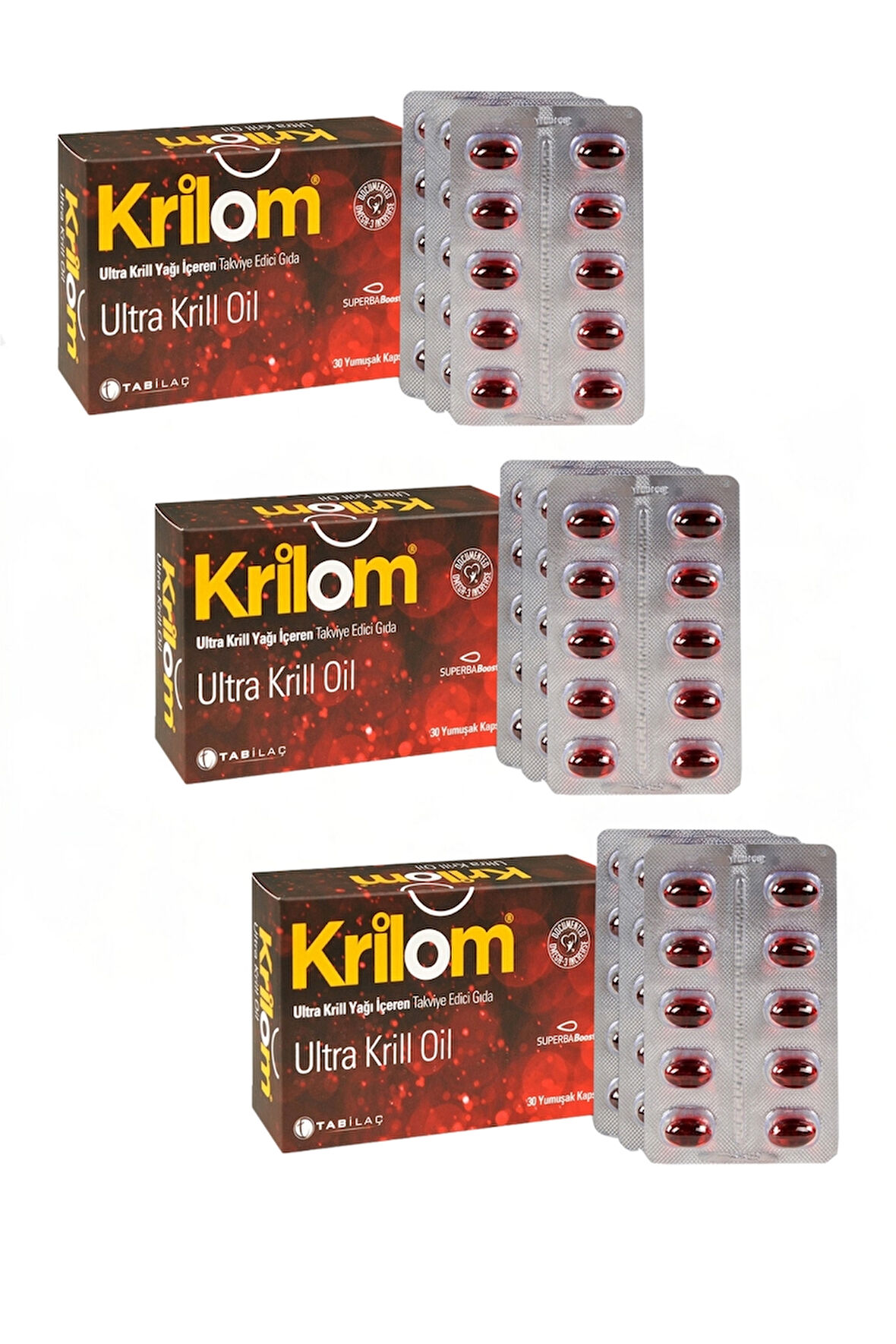 Krilom Ultra Krill Oil 30 Yumuşak Kapsül x 3 Adet