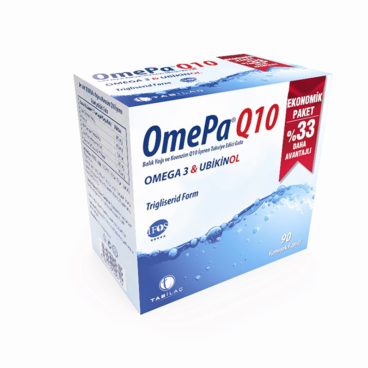 Tab Omepa Q10 Balık Yağı / Omega 3 - Ubikinol 90 Kapsül