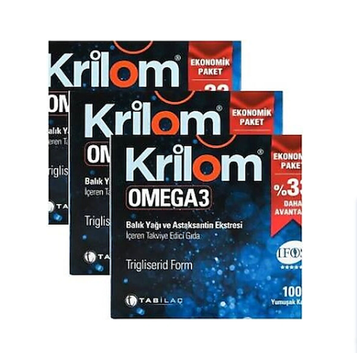 Krilom Omega 3 Balık Yağı 100 Kapsül 3'lü