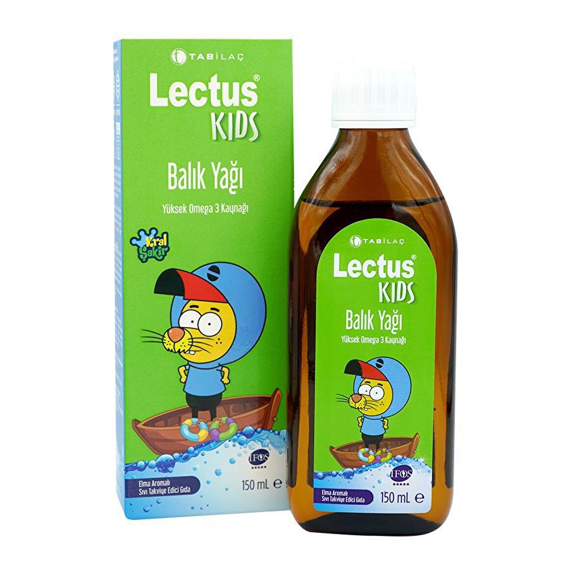 Lectus Kids Elma Aromalı Balık Yağı 150 ml 