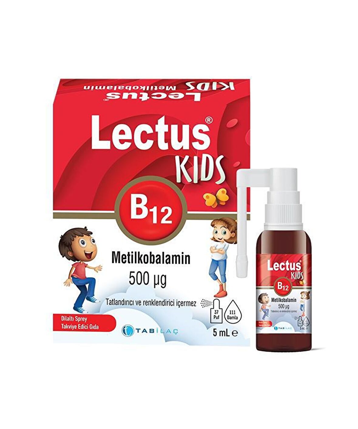 Lectus KİDS B12 Metilkobalamin Dilaltı Sprey 500 mcg 5 ml'lik şişe