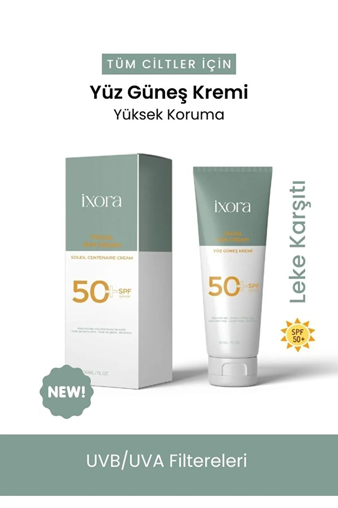 50 Spf Leke Karşıtı Yüz Güneş Kremi 50 ml