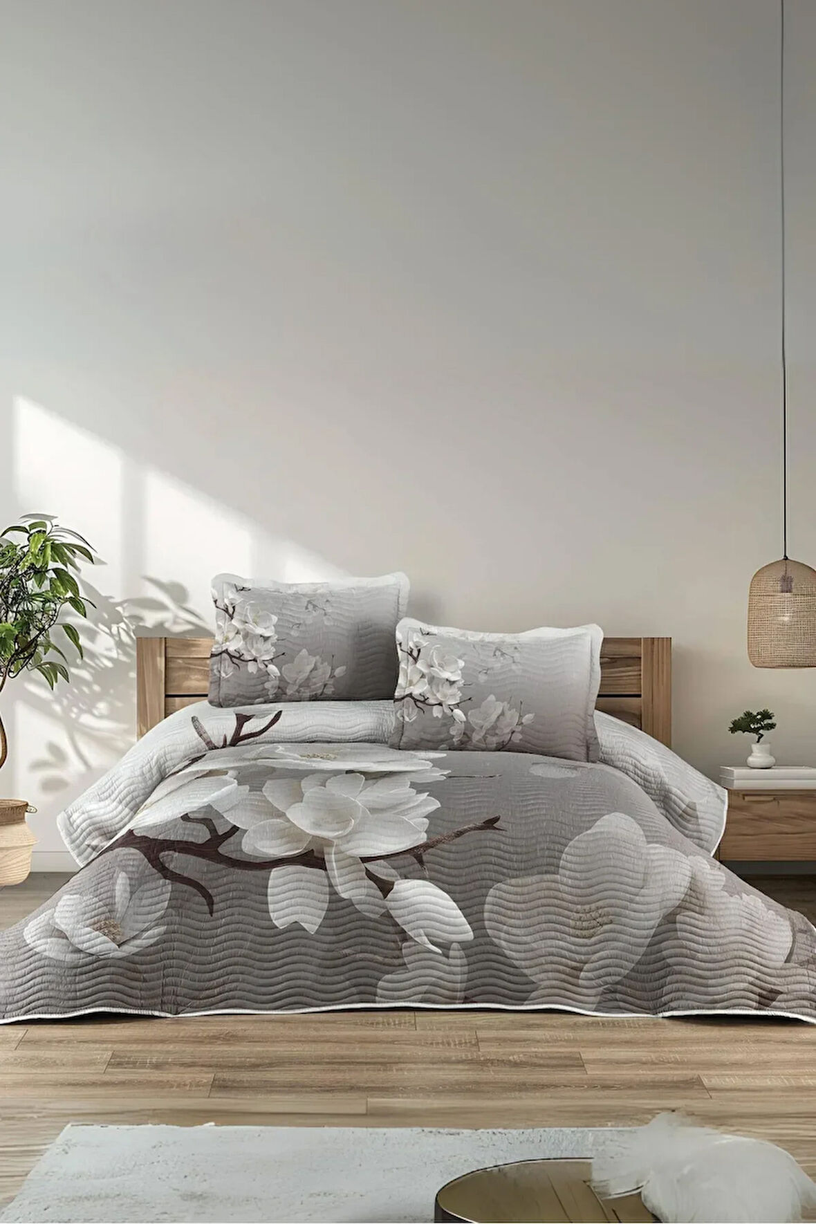 Fiore 3 Parça Çift Kişilik Yatak Örtüsü Takımı – Pike Set