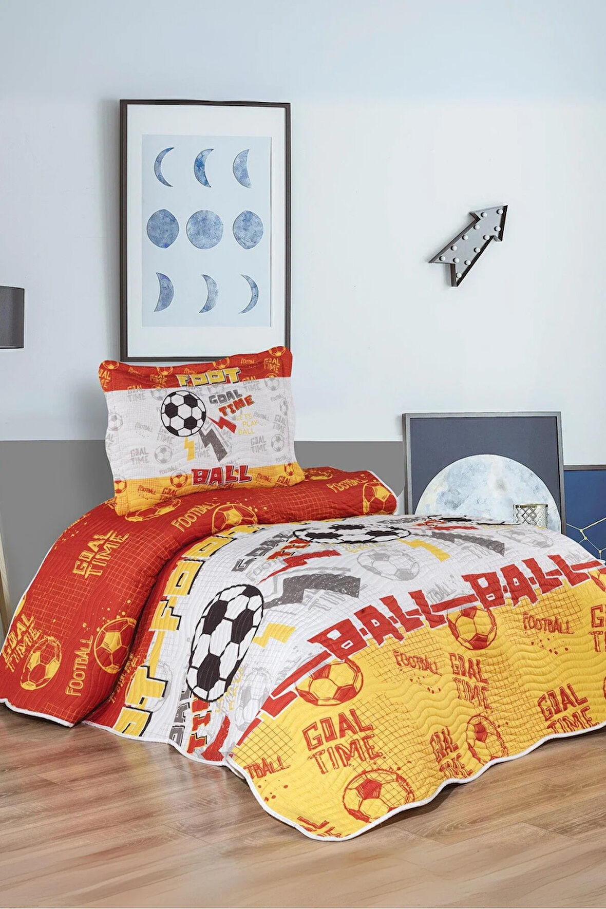 Taraftar Erkek Çocuk Tek Kişilik Yatak Örtüsü Takımı - Pike Set